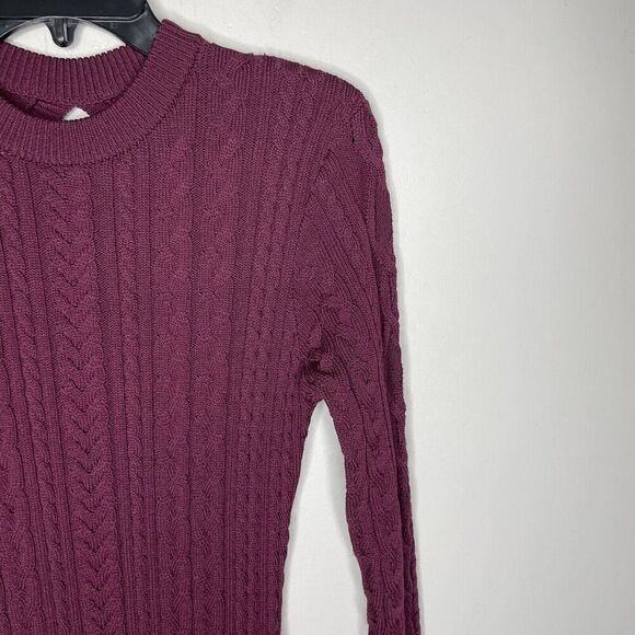 RONNY KOBO Collective Sweater Dress Women Medium Backless Midi Dark Red - Picture 3 of 14